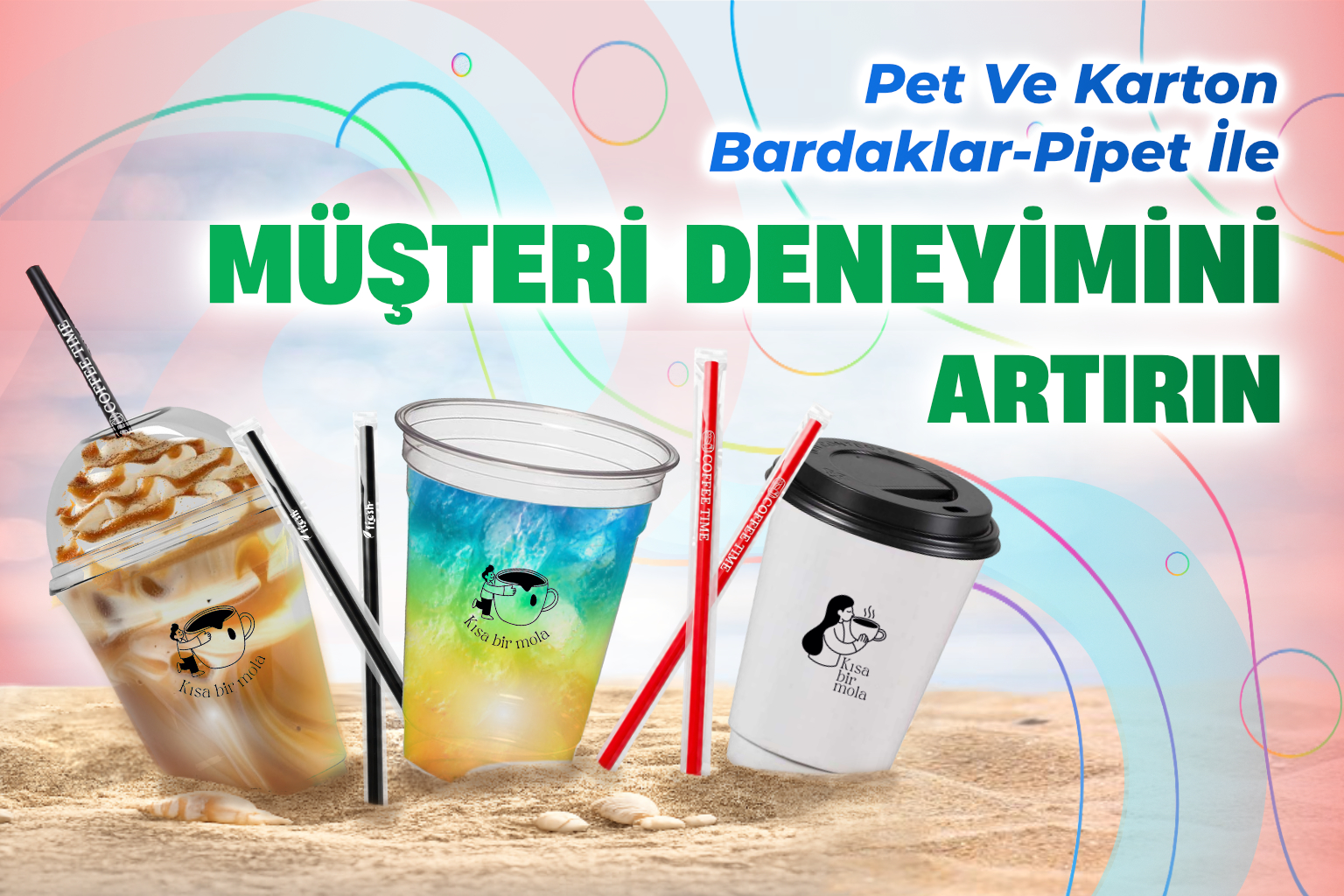 Baskılı PET ve Karton Bardak-Pipet ile Etkili Promosyon